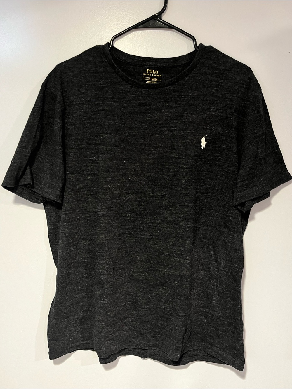 Polo by Ralph Lauren Black Short Sleeve Crew Tee with White Pony
